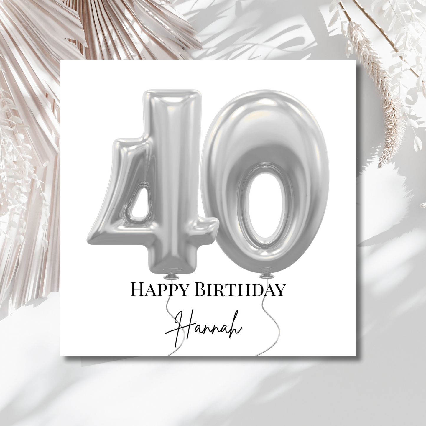 40 Balloon - Personalisierte Geburtstagskarte