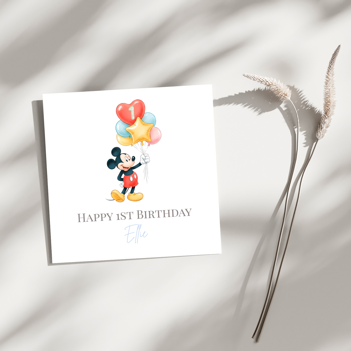 First Birthday Balloons - personalisierte Geburtstagskarte
