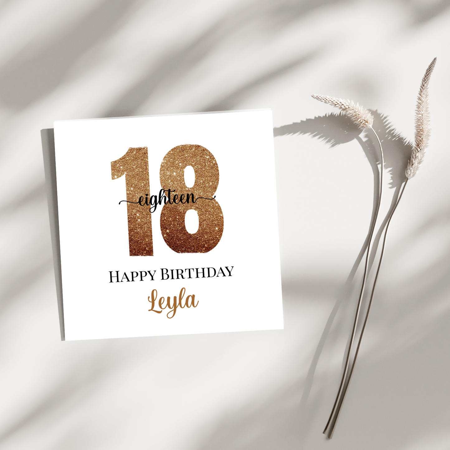Happy 18th Birthday Gold - Personalisierte Geburtstagskarte
