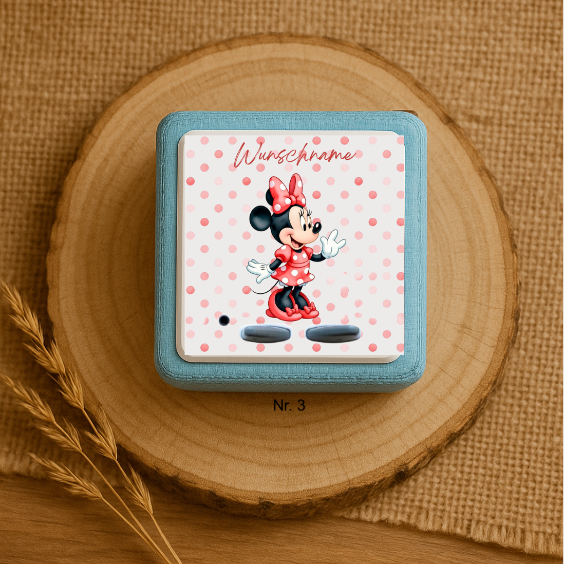 Personalisierte Toniebox Schutzfolie mit Namen - Minnie Mouse