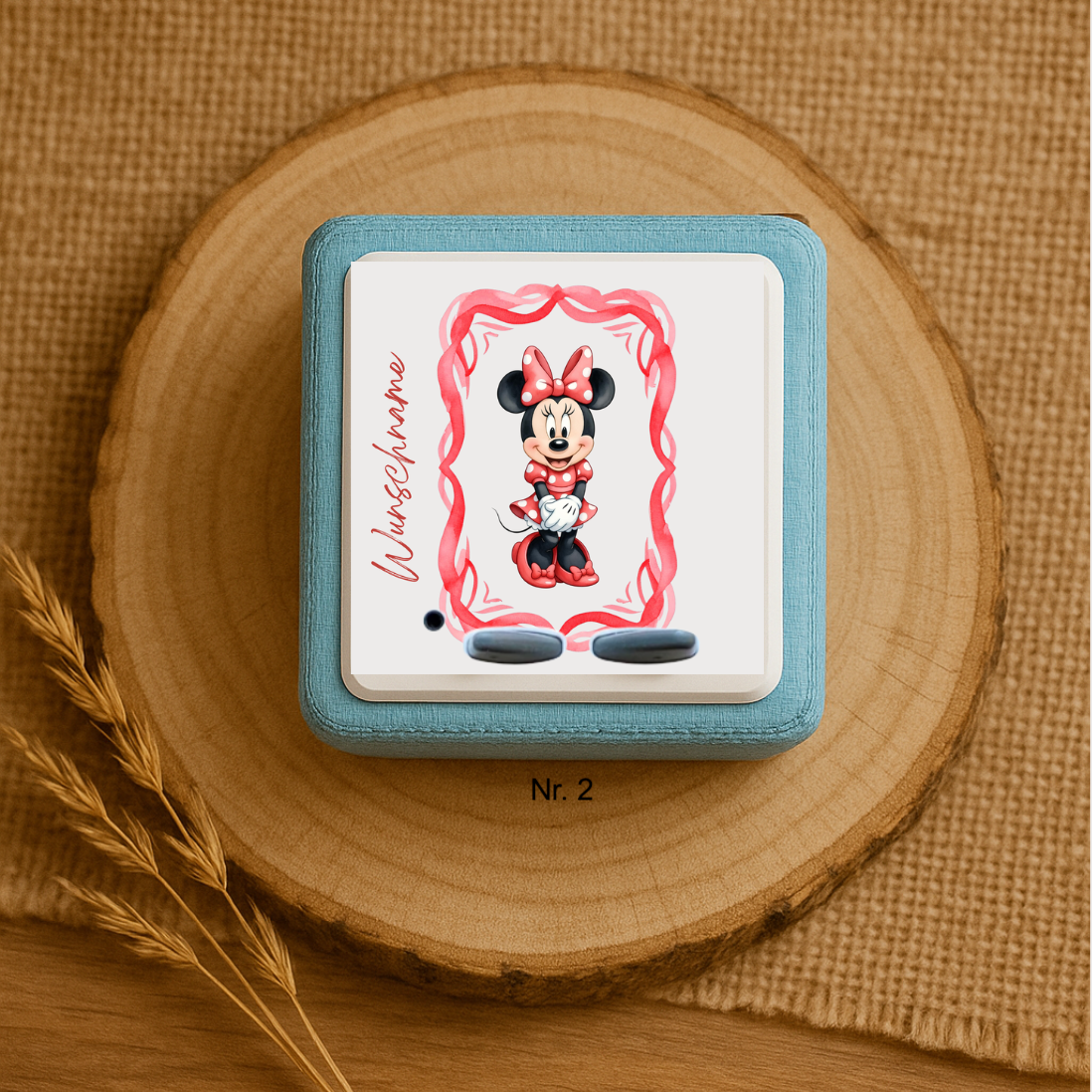 Personalisierte Toniebox Schutzfolie mit Namen - Minnie Mouse