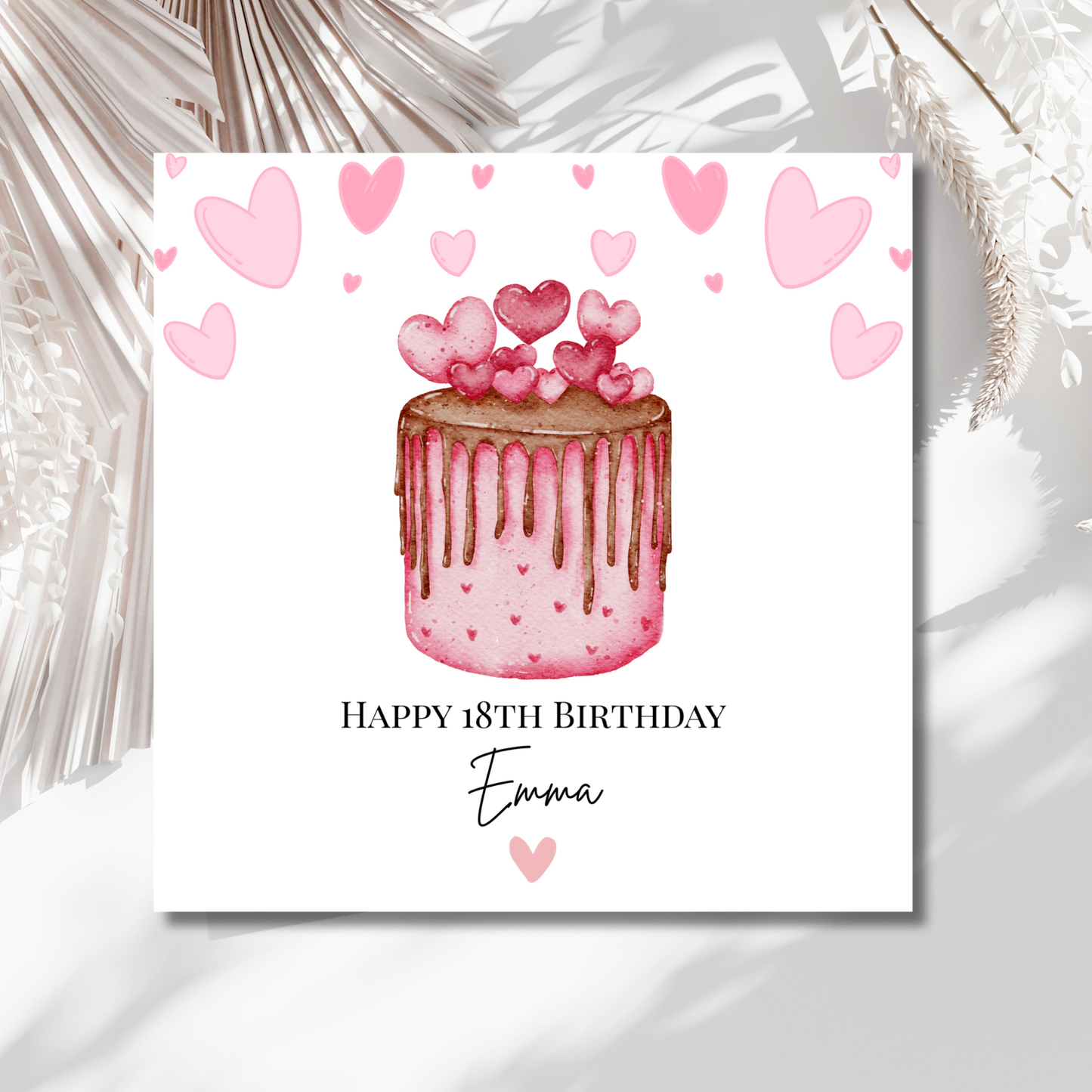 18 Geburtstag Herztorte - Personalisierte 18. Geburtstagskarte