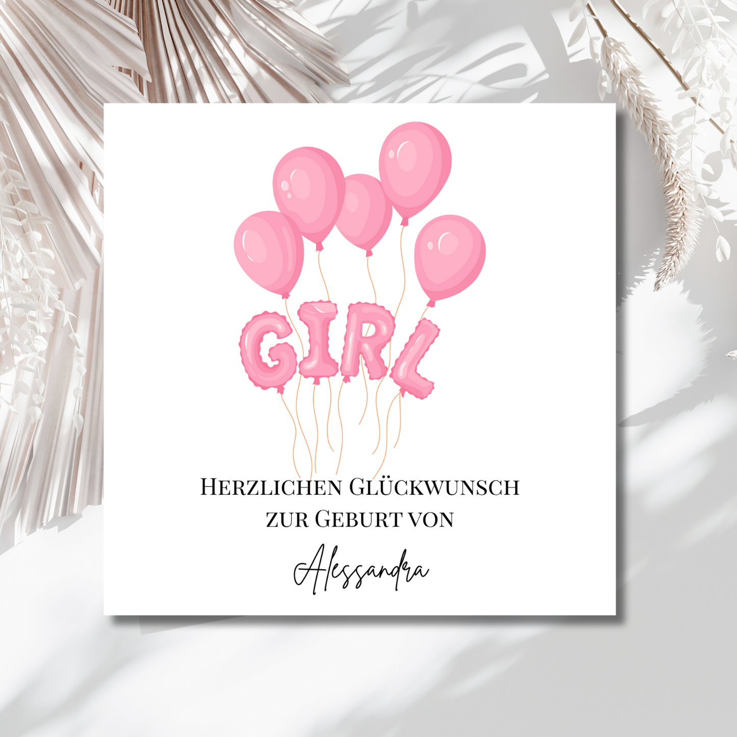 Personalisierte Geburtskarte "Girl"