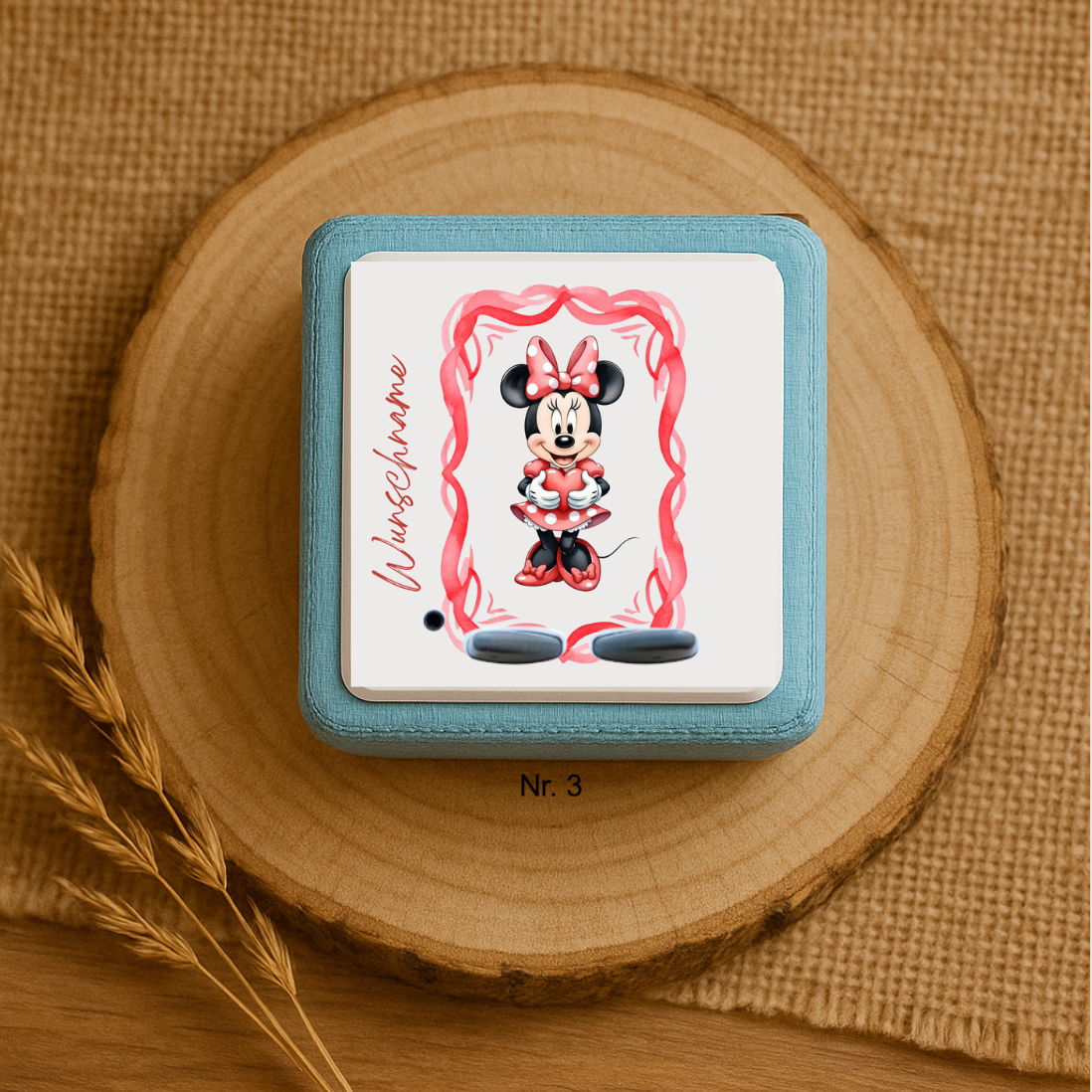 Personalisierte Toniebox Schutzfolie mit Namen - Minnie Mouse