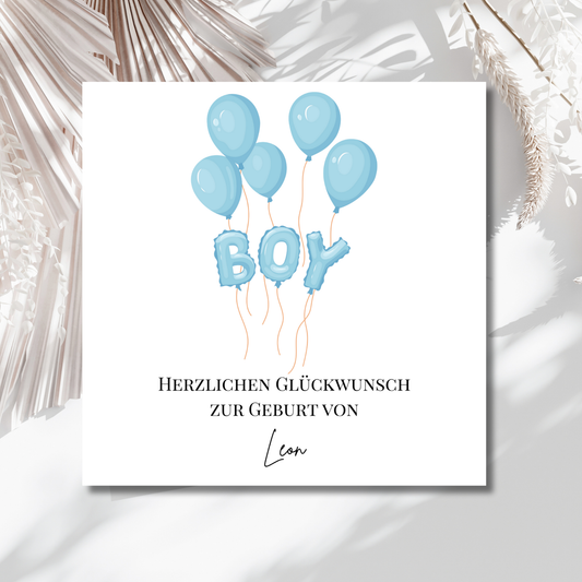 Personalisierte Geburtskarte "Boy"