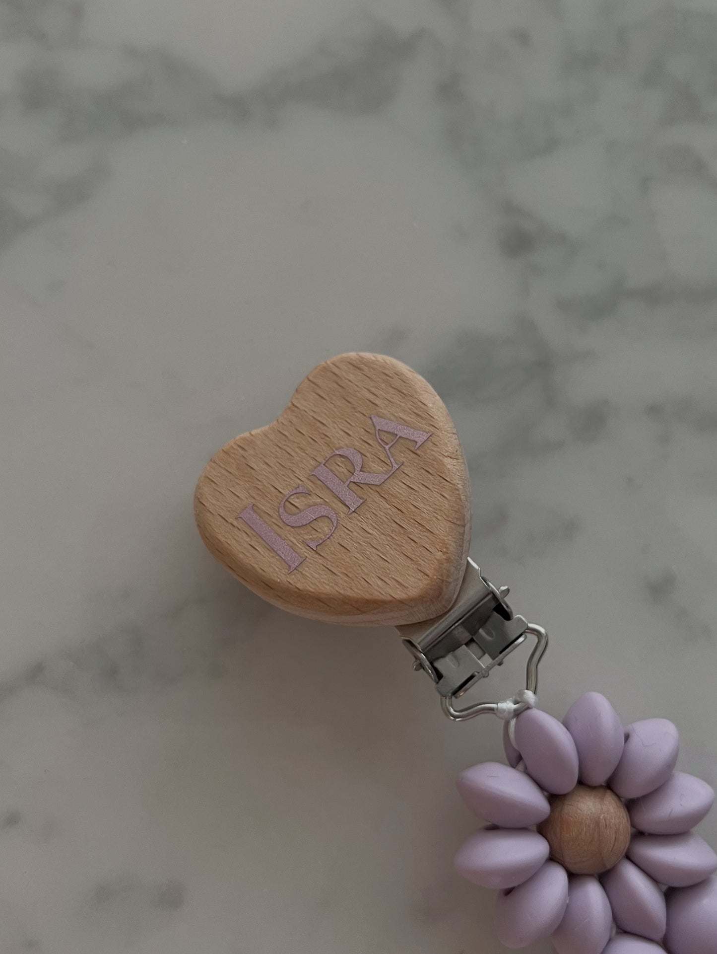 Personalisierte Schnullerkette mit Namen
