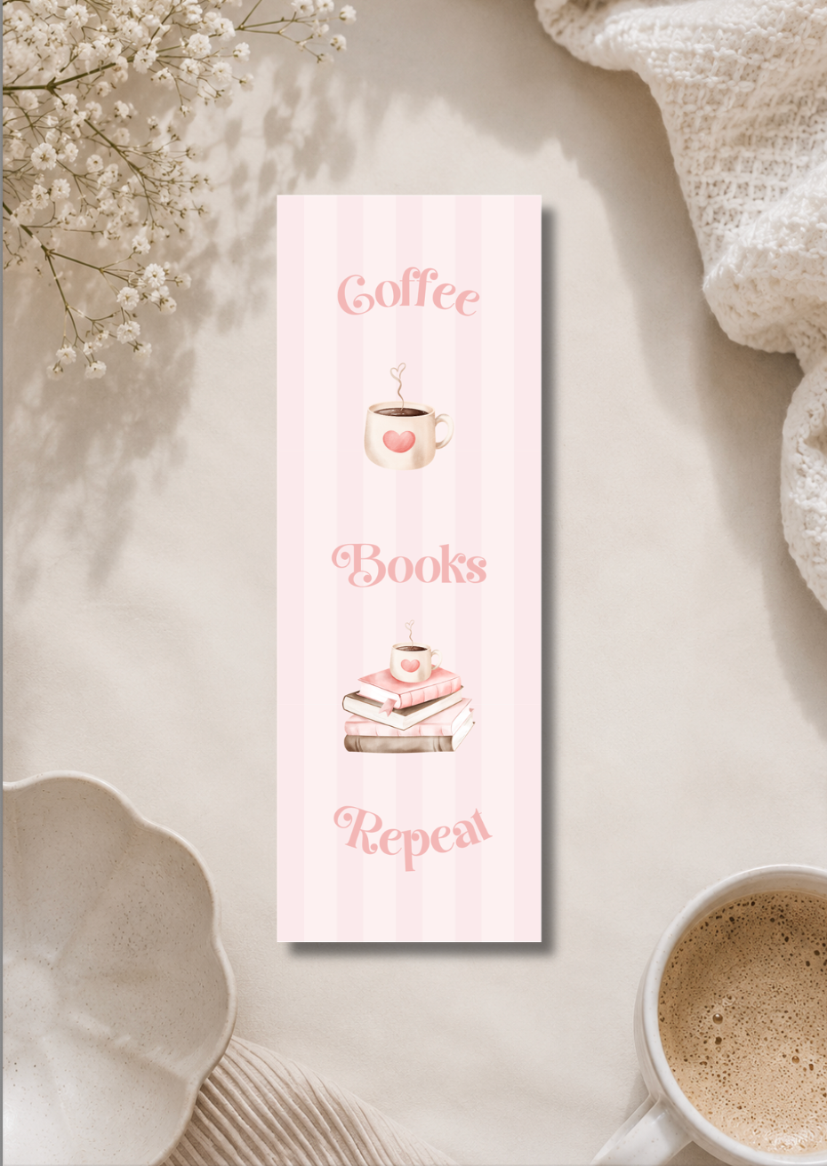 Coffee, Books & Repeat - Bookmark