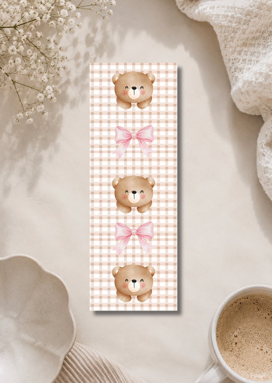 Teddy Bear & Bow- Bookmark
