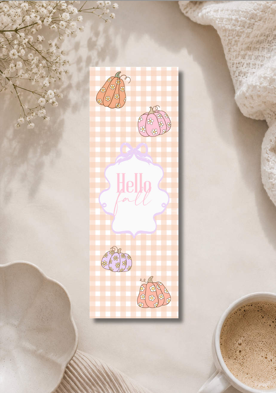 Floral Pumpkin Fall   - Bookmark