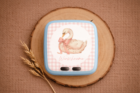 Personalisierte Toniebox 2 Schutzfolie mit Namen - Schwan