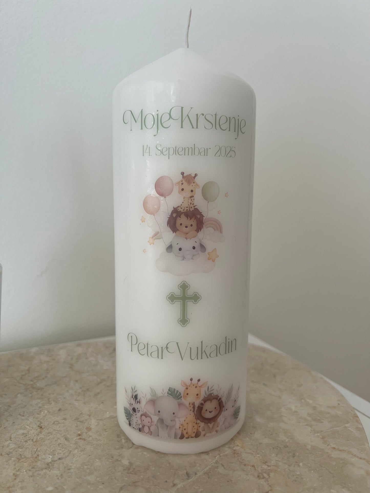 Personalisierte Taufkerze