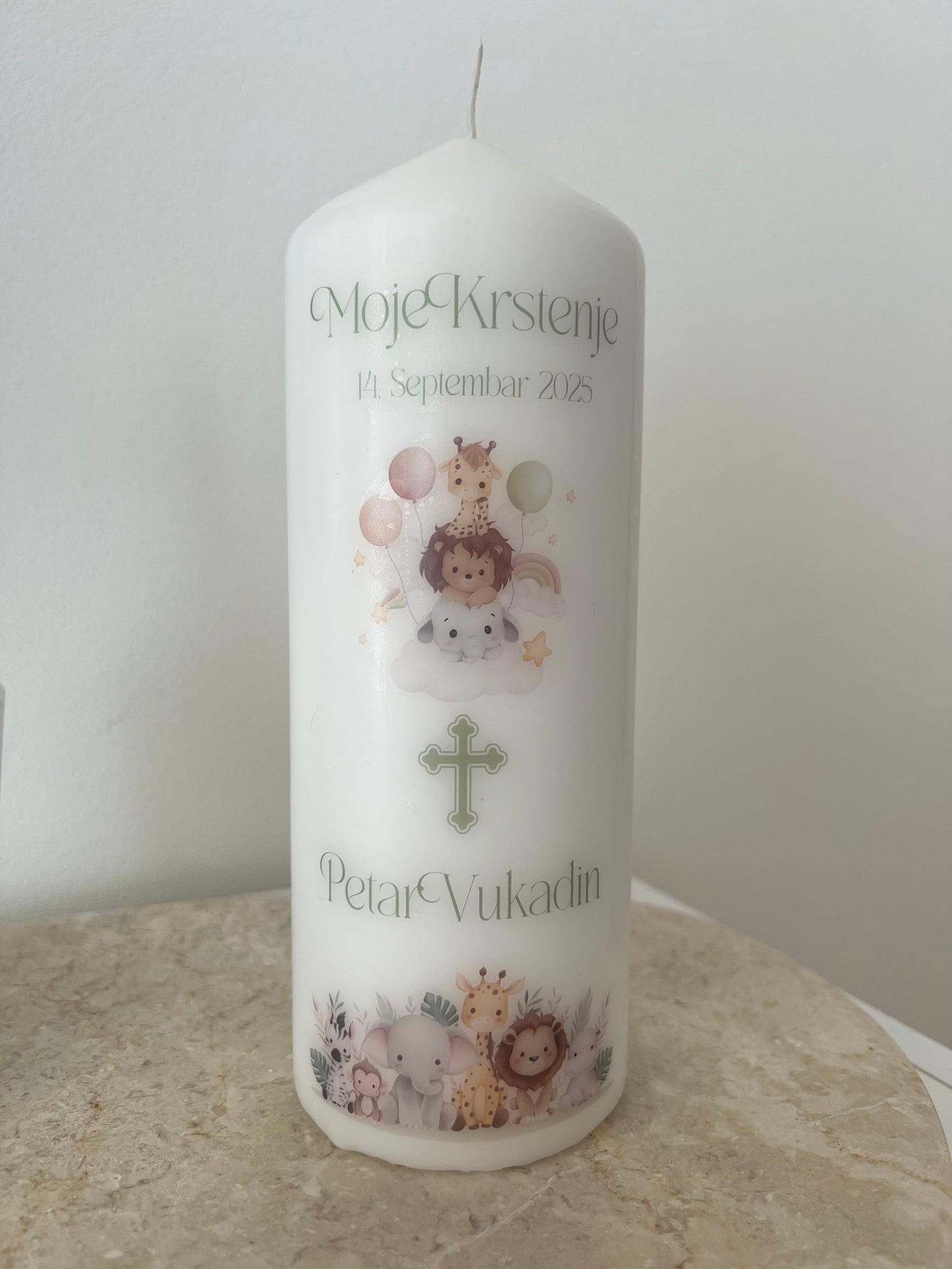 Personalisierte Taufkerze