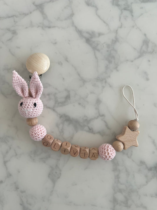 Personalisierte Schnullerkette "Rabbit"