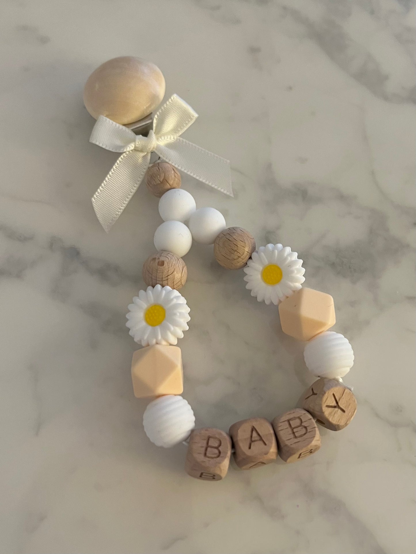 Kinderwagenkette Gänseblümchen mit Name