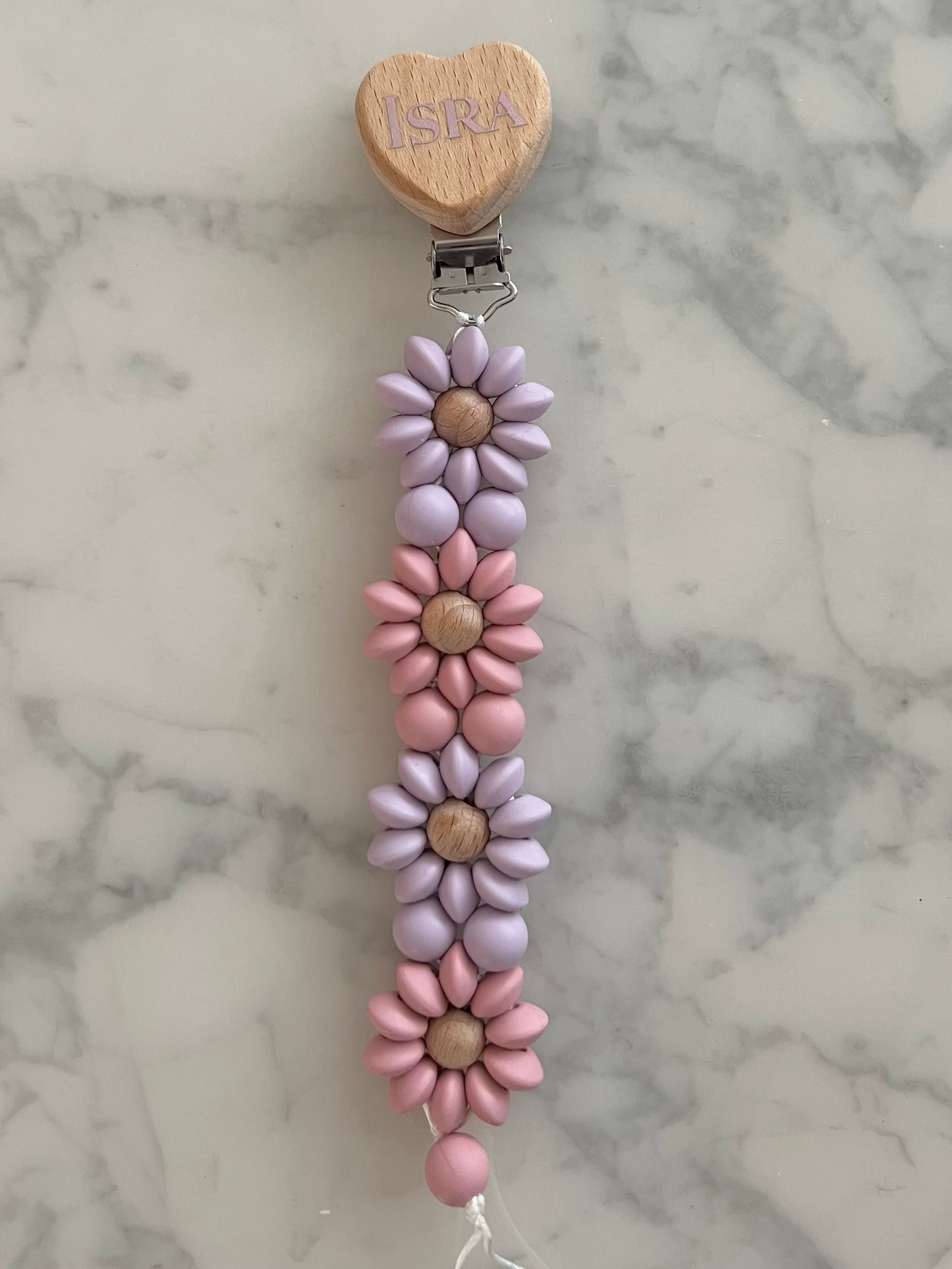 Personalisierte Schnullerkette mit Namen