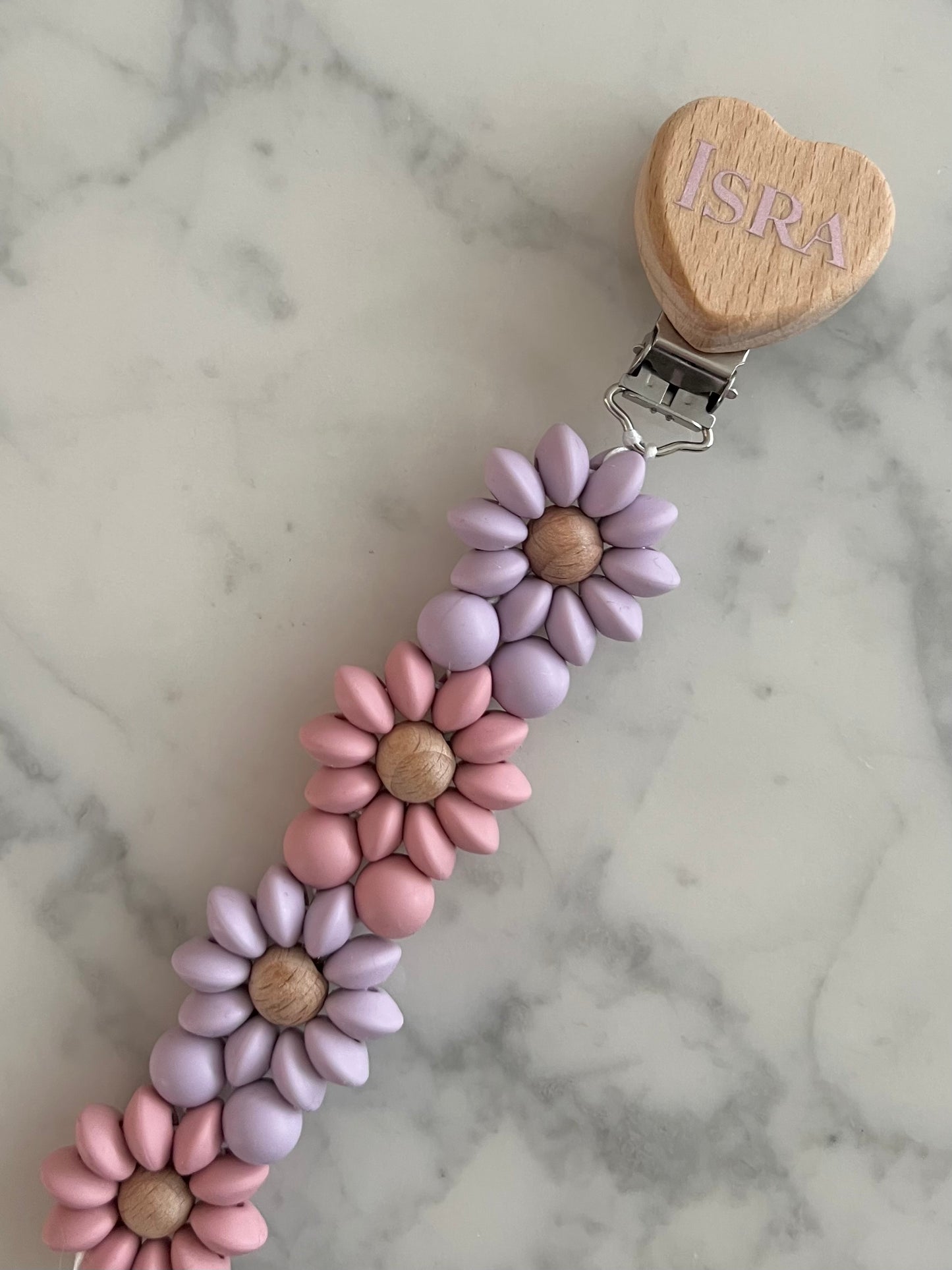 Personalisierte Schnullerkette mit Namen