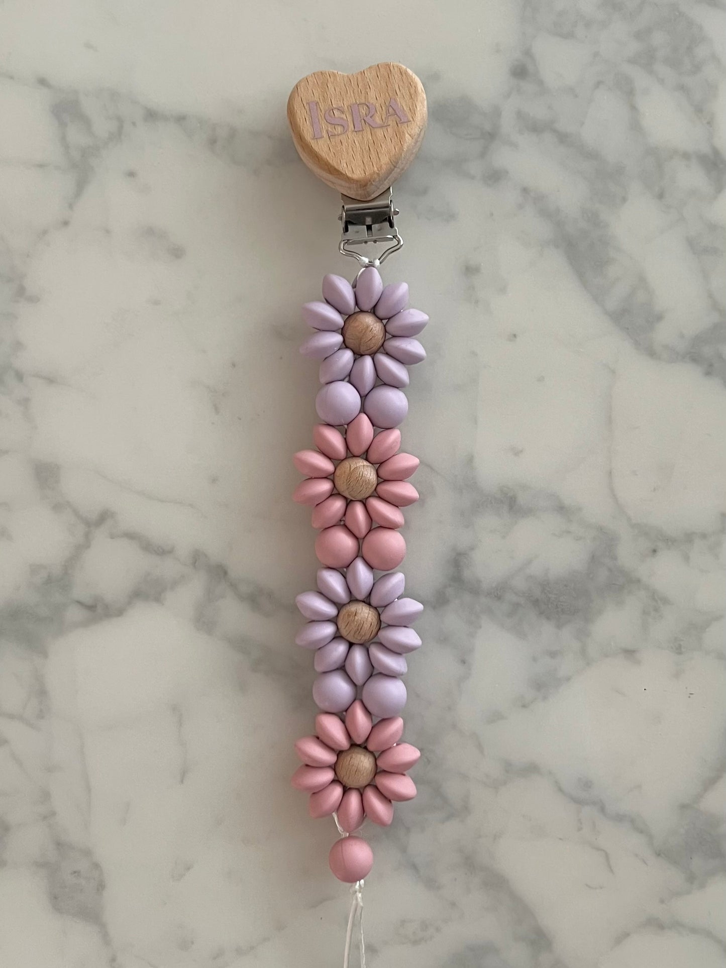 Personalisierte Schnullerkette mit Namen