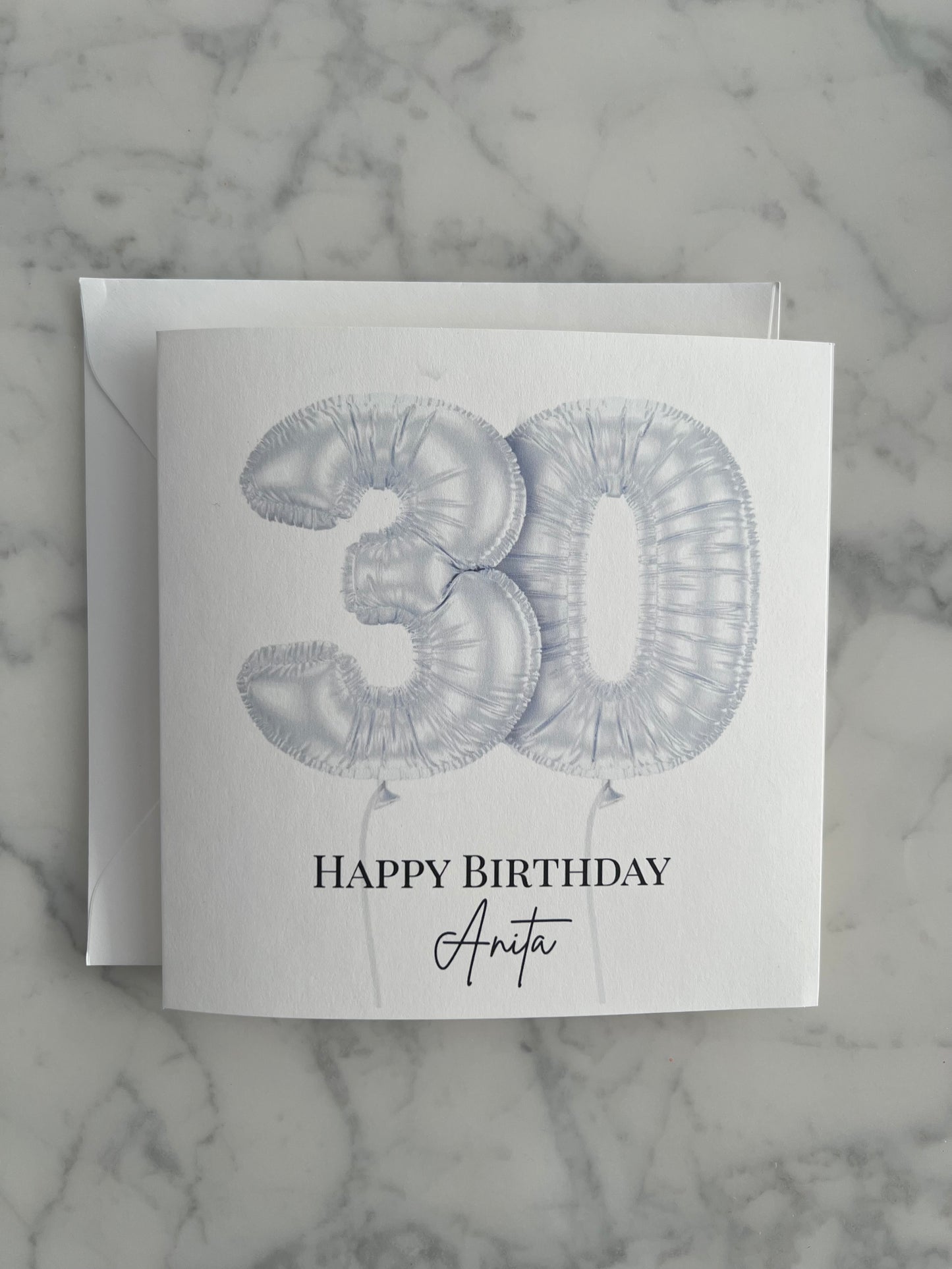 30 Balloon - Personalisierte Geburtstagskarte