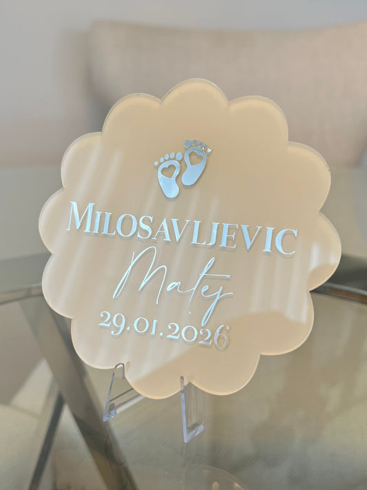 Baby Bloom - Personalisierte Geburtsplakette