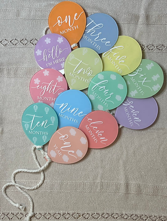 Meilensteinkarten Set "Ballon"