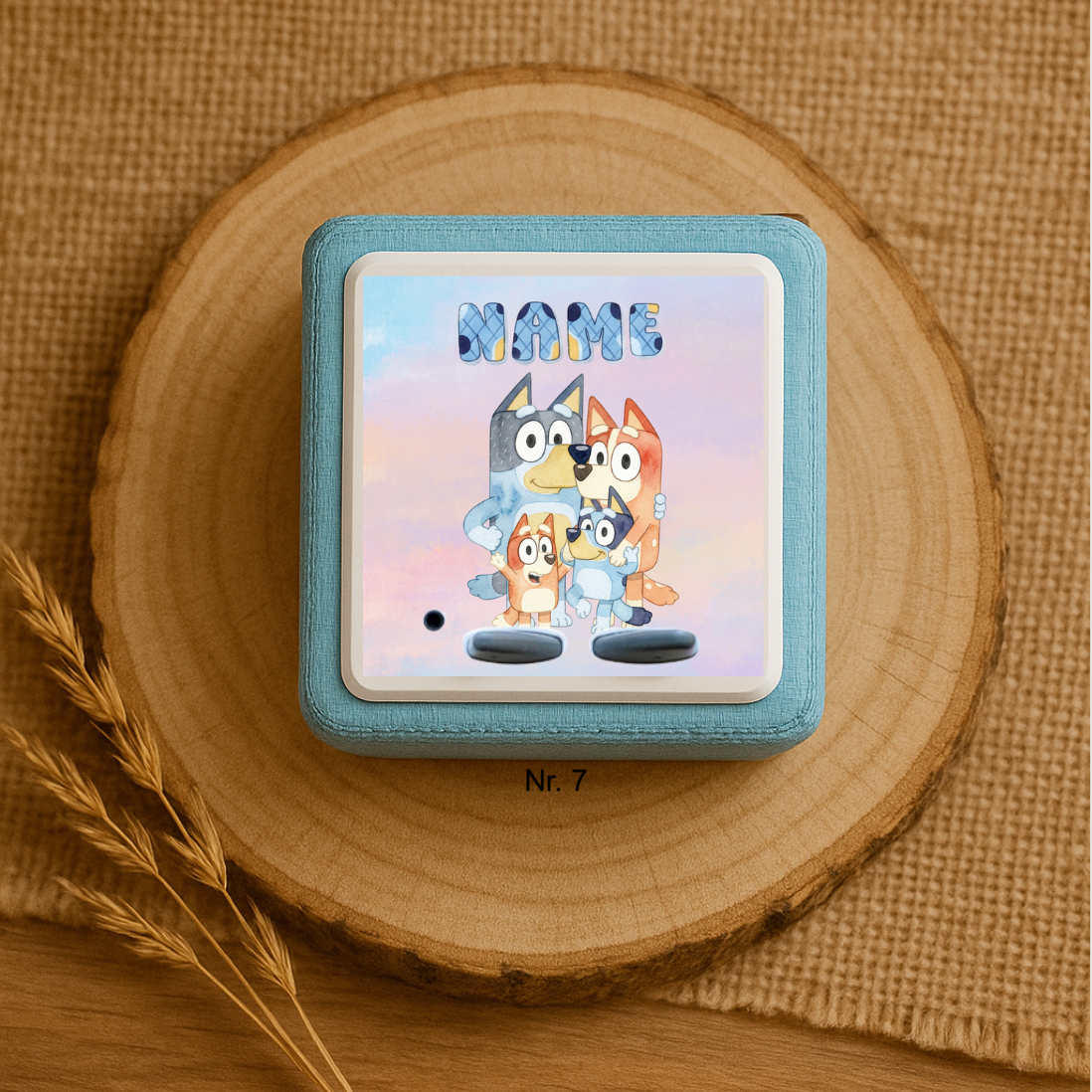 Personalisierte Toniebox Schutzfolie mit Namen - Bluey