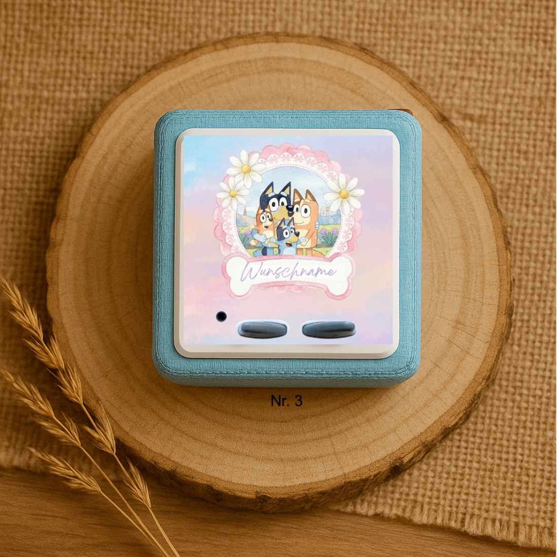 Personalisierte Toniebox Schutzfolie mit Namen - Bluey