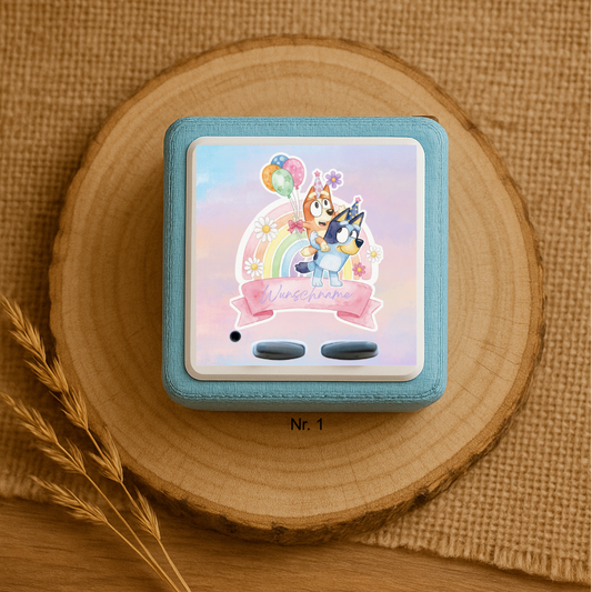 Personalisierte Toniebox Schutzfolie mit Namen - Bluey