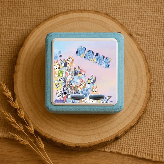 Personalisierte Toniebox Schutzfolie mit Namen - Bluey