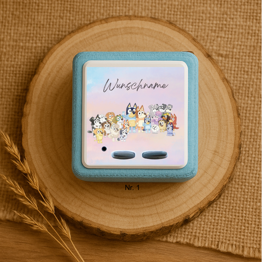 Personalisierte Toniebox Schutzfolie mit Namen - Bluey
