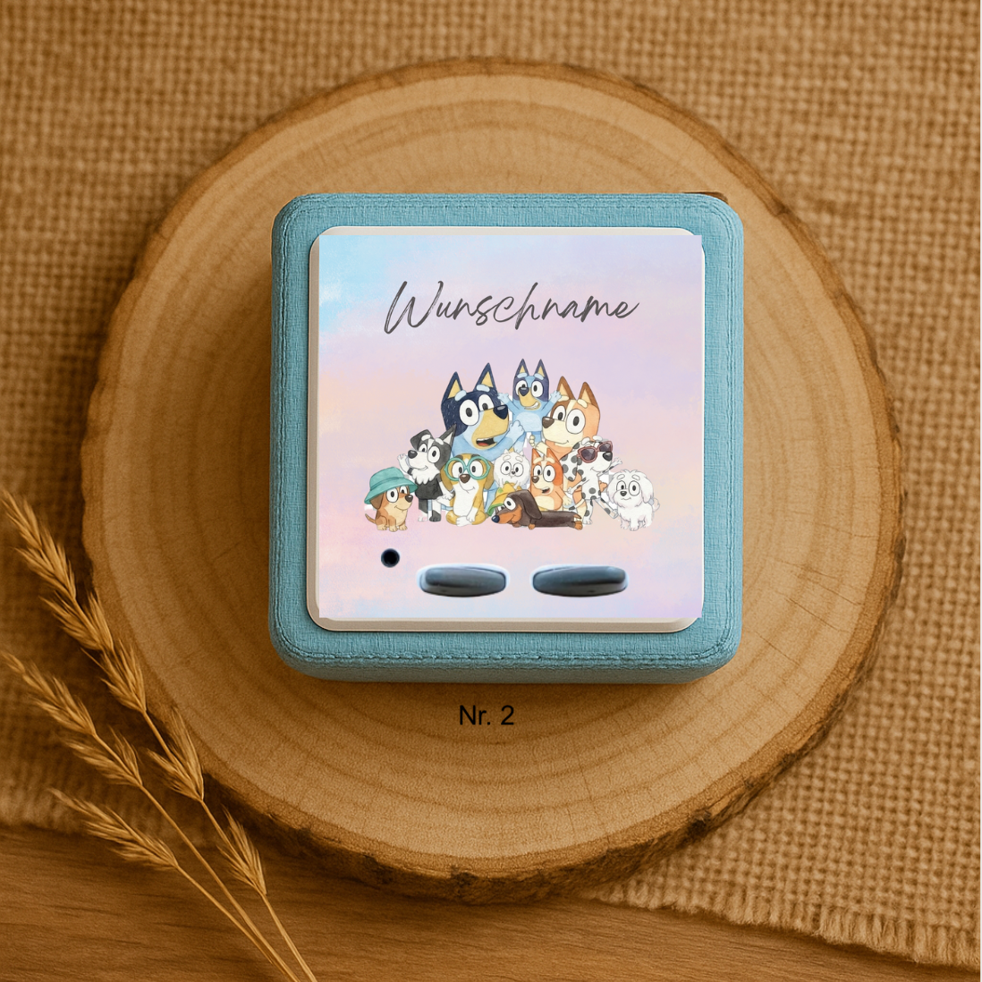 Personalisierte Toniebox Schutzfolie mit Namen - Bluey