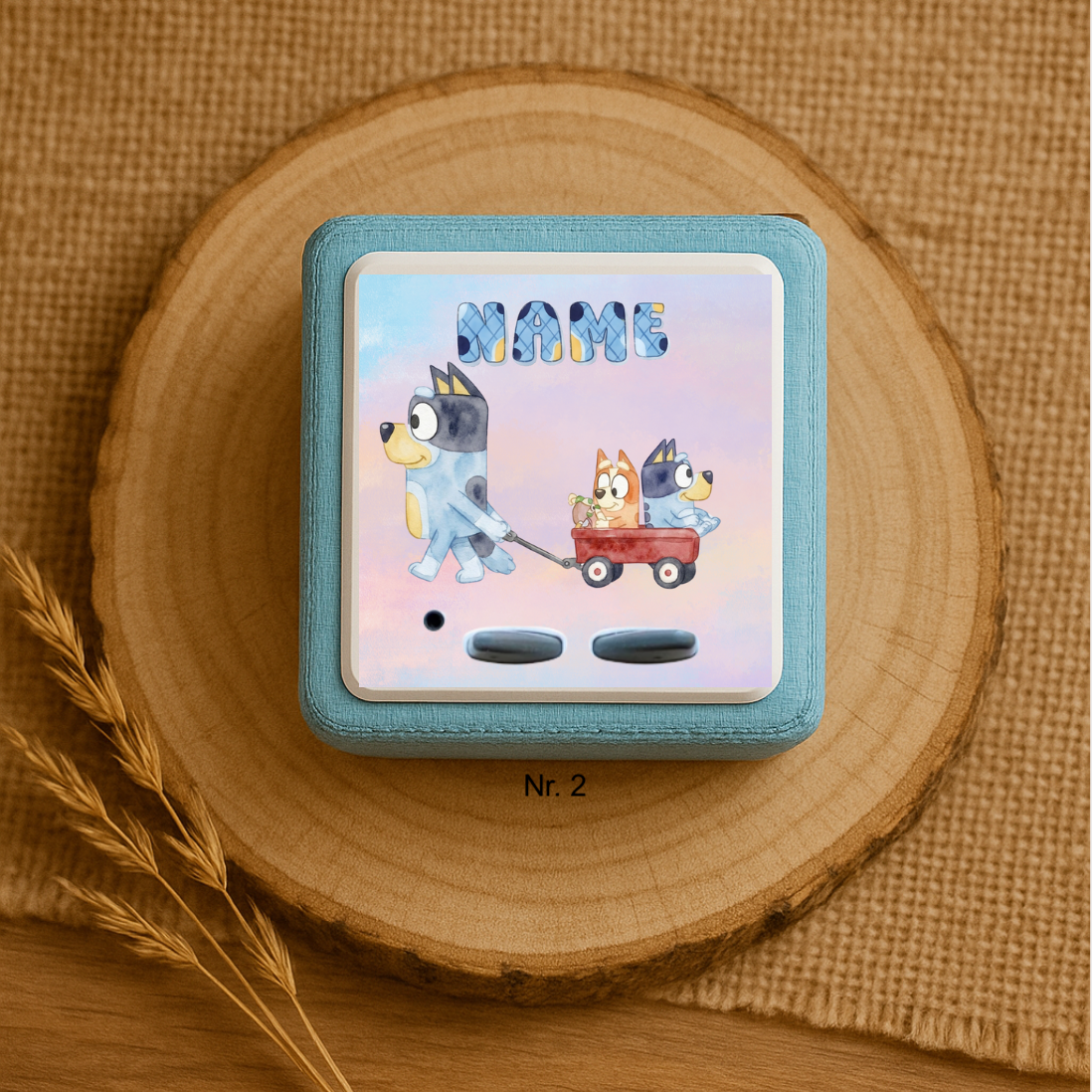Personalisierte Toniebox Schutzfolie mit Namen - Bluey