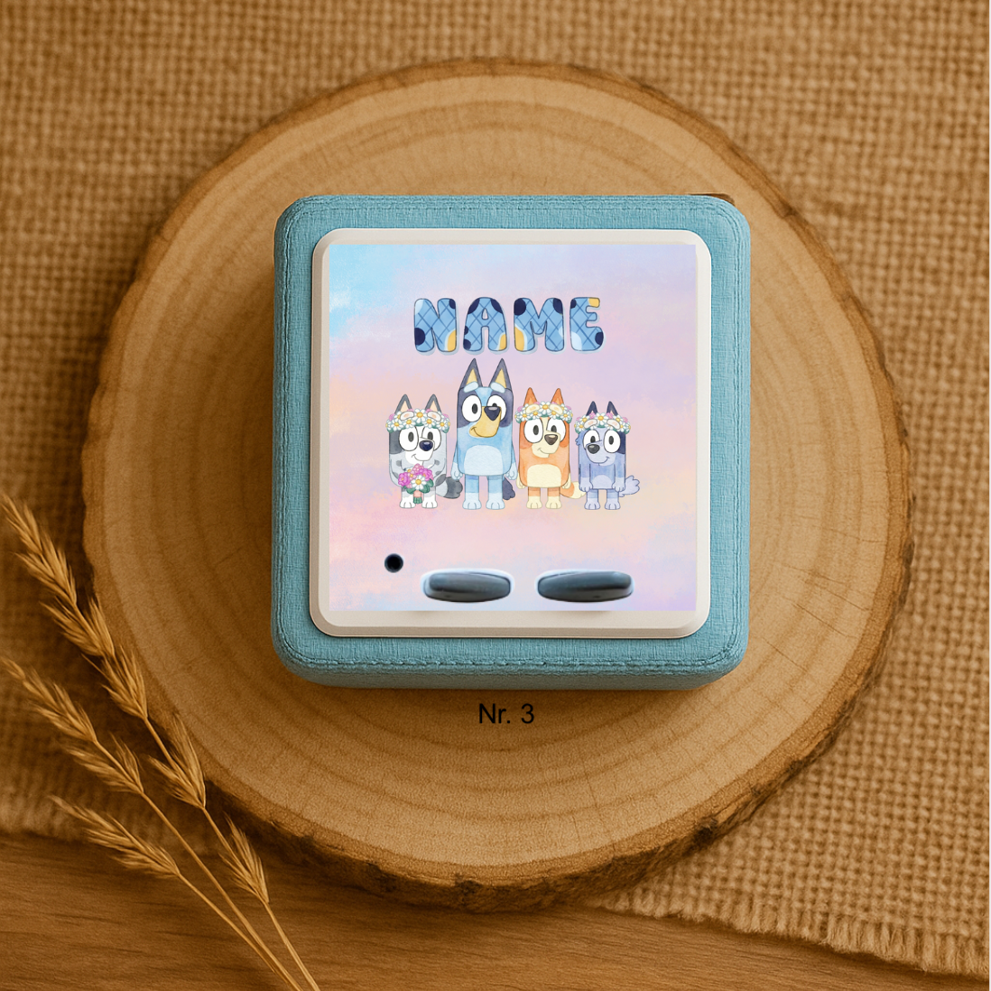 Personalisierte Toniebox Schutzfolie mit Namen - Bluey
