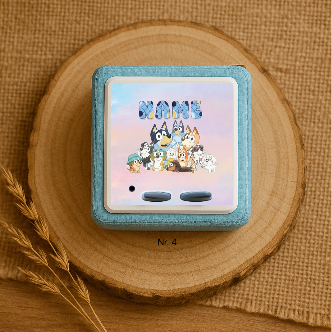 Personalisierte Toniebox Schutzfolie mit Namen - Bluey