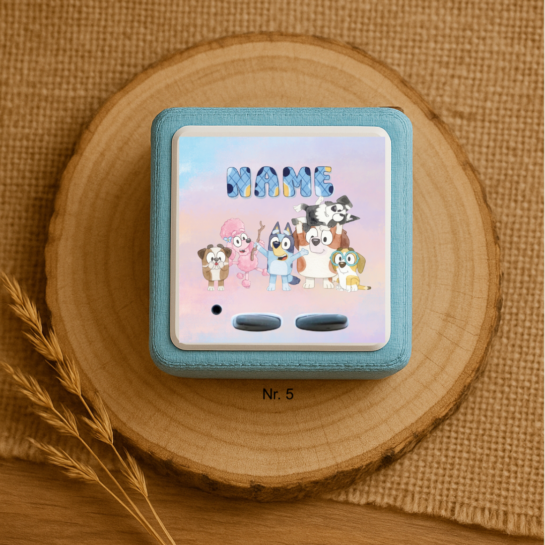 Personalisierte Toniebox Schutzfolie mit Namen - Bluey