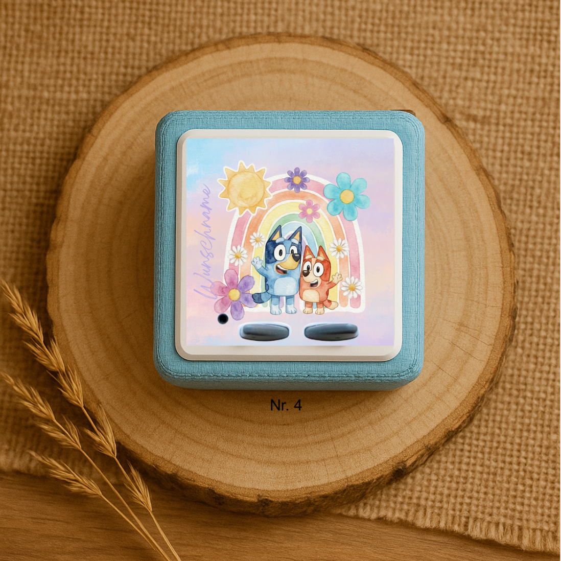Personalisierte Toniebox Schutzfolie mit Namen - Bluey