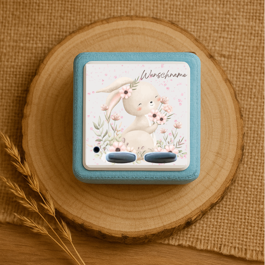 Personalisierte Toniebox Schutzfolie - Hasen & Blumen Design