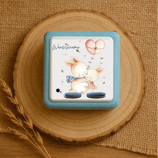 Personalisierte Toniebox Schutzfolie - zwei Hasen-Design